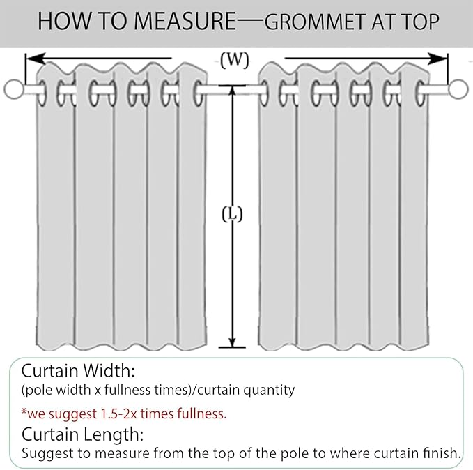 Macochico 52" Wx108 L 100% Blackout Curtains Extra Long Thermal Insulated Chenille Curtains for Living Room Bedroom Auditorium Home Theater Palm Grommet Curtains with Tieback Classic 1 Panel
