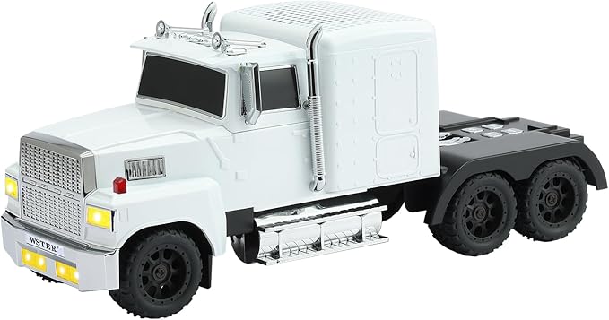 WSTER American Truck Bluetooth Speaker with HD Sound, TWS Pairing, LED Party Light, Operation Panel, Built-in Mic, Portable Car Model Speaker for Parties, Beach, Outdoor Activities (White)
