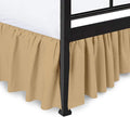 Ruffled Bed Skirt with Split Corners, Taupe, Queen 18 Inch Drop Bedskirt, Hotel Quality Brushed Microfiber Wrinkle Free Dust Ruffle Bed Skirt Queen Size