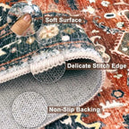 Yamaziot Washable Runner Rug, 3x6 Non-Slip Boho Vintage Hallway Kitchen Rug - Image 4