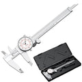 HDLNKAK Dial Caliper 0-6"/150mm Dual Reading Scale, Inch/Metric SAE Standard, Stainless Steel Caliper Measuring Tool Accurate to 0.001”/ 0.02 mm, Silver