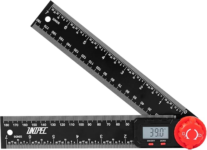 UNIPEC Digital Angle Finder Protractor, Angle Finder Ruler, 7inch 200mm 7inch/200mm, Angle Measuring Tool for Woodworking,Carpenter,Construction,DIY Measurement