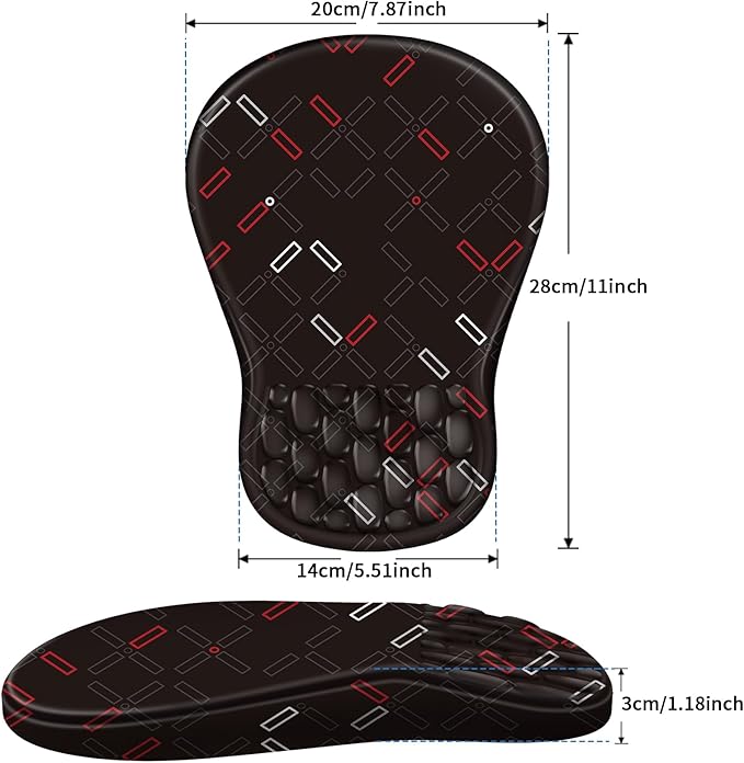 YIWEI Ergonomic Mouse Pad with Wrist Rest - Comfortable Office Mousepad with Memory Foam Wrist Support for Carpal Tunnel Relief, Mouse Pads with Non-Slip Base for Gaming and Home (Black-1)