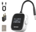 Syntech Airplane Bluetooth Transmitter Receiver for 2 AirPods or Wireless Headphones, HD Display Low Latency 3.5mm AUX Jack Bluetooth 5.4 Audio Adapter for Flying, TV, Car, Gym, Home Stereo White