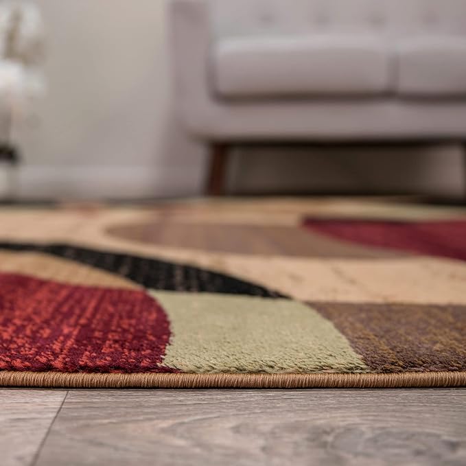 Rugshop Contemporary Abstract Circles Perfect for high Traffic Areas of Your Living Room,Bedroom,Home Office,Kitchen Area Rug 9' x 12' Multi