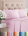 Queen Size 4 Piece Sheet Set - Comfy Breathable & Cooling Bed Sheets Set - Hotel Luxury Bedding for Women, Men, Kids, Teens, Boys & Girls - Deep Pockets, Soft and Wrinkle Free - Oeko-Tex - Light Pink