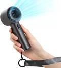 JISULIFE Handheld Fan Pro - Extreme Cooling Output: 1-100 Speed Scroll Wheel, Metal Body, Digital Display, 1.5H Fast Charge, 5000mAh-Portable Fan for Travel, Valentines Day Gifts for Her Him(Grey)
