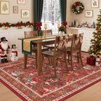 5x7 Area Rugs, Christmas Rugs for Living Room,Washable Rug,Red - Image 5