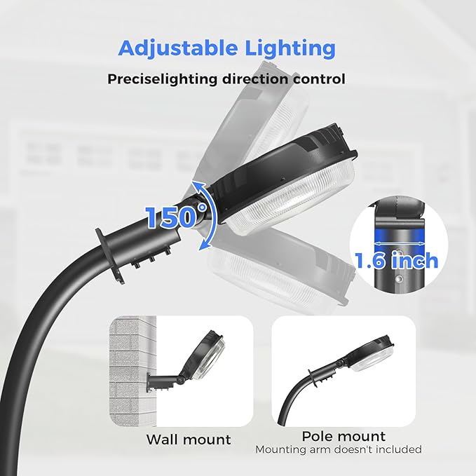 AIKVSXER LED Barn Lights 160W 24000LM Yard Area Light Dusk to Dawn Outdoor Lighting 6500K Security Flood Light IP66 Waterproof for Garden Garages Street Warehouse Farmhouse 2 Pack