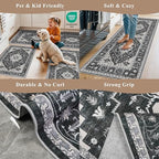 3-Piece Non-Slip Machine Washable Kitchen Rug Set with Runner – Soft Low Pile Thin Boho Kitchen Rugs for Hardwood Floor, Sink & Entryway, Pet-Friendly (Dark Grey, 2x3,2x4,2x5) - Image 5