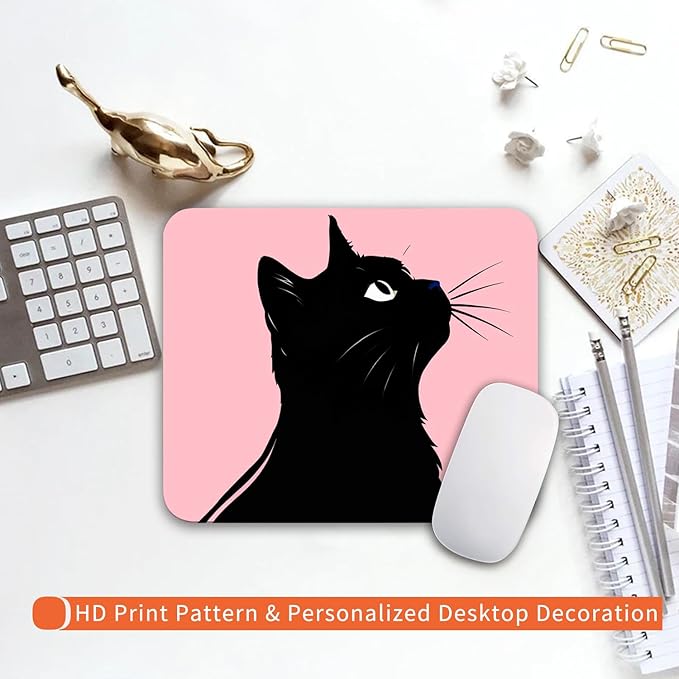 Armanza Square Mouse Pad Cat,Personalized Premium-Textured Custom Mouse Mat Design,Washable Mousepad Lycra Cloth,Non-Slip Rubber Base Computer Mouse Pads for Wireless Mouse