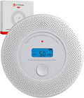 KIMROG 10-Year Sealed Battery 2-in-1 Smoke & Carbon Monoxide Detector Alarm | Home/Garage Combo CO & Smoke Alarm Detector with Backlit LCD Display & V-0 Flame-Retardant Housing (1-Pack)