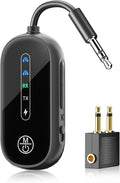 Dual Link Bluetooth 5.4 Transmitter Receiver for Airplane Travel 2-in-1 Bluetooth Adapter Airplane Travel Essentials Wireless Receiver, 3.5MM AUX Jack Adapter on Flight/TV/Car Stereo/Gym