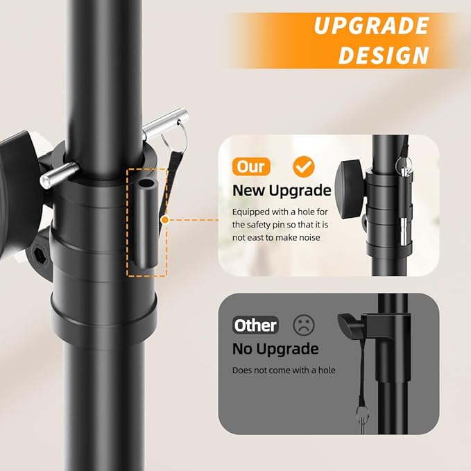Small Speaker Stands, Lightweight 35mm Compatible Insert, Adjustable Height from 24-50 Inch Speaker Tripod Stand Support 55 LB with Storage Bag