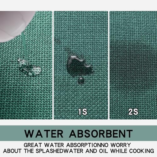 SUMLANS Kitchen Mats Set of 2 PCS for Floor, Washable Non Slip Rugs, Green - Image 4