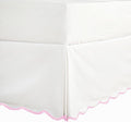 HIG Off-White Chic King Bed Skirt - Easy Fit Scallop Edge Pleated Bedskirts, 14 Inch Drop Anti-Slip Dust Ruffle, Thick Fabric for Enhanced Privacy, Pre-Washed for Long-Lasting Use(N60022)