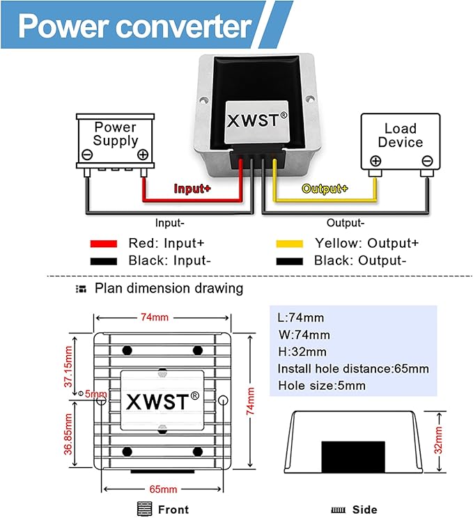 DC DC 12V to 15V 15A Step-up Module,Boost Converter 9V-13V to 15V Voltage Regulator,Waterproof Power Adapt 225W 15V Volt Transformer Module(12V to 15V 15A)