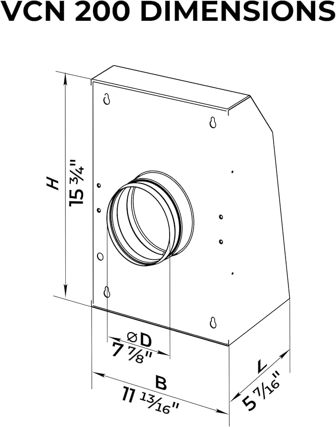 VENTS-US VCN 200 - Wall Mounted Outdoor Exhaust Ventilation Fan Compatible with 8 Inch Diameter Duct - 306 CFM