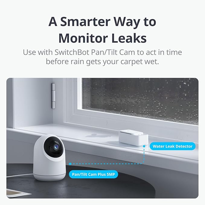 SwitchBot WiFi Water Sensor, Smart Water Leak Detector, 100dB Adjustable Alerts & App Alerts, IP67 Waterproof, Wireless Detector for Kitchen, Bathroom, Basement, No Hub Required (Support 2.4G) (3)