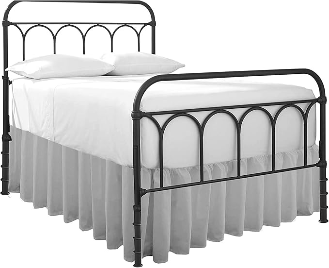 Ruffled Bed Skirt with Split Corners-Dust Ruffle - 15" Drop 100% Microfiber Soft,Sheen & Luxurious Look - Bed Skirts (Light Grey -Full)