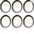 VST Under Cabinet Mini Panel Lighting 3.94inch 12V 2.5W(Total 15W) with Wireless Dimmer Switch, Surface Mount Puck Light for Kitchen Van Truck Car Galley Downlight 6Pack(Round 2700K-6500K)