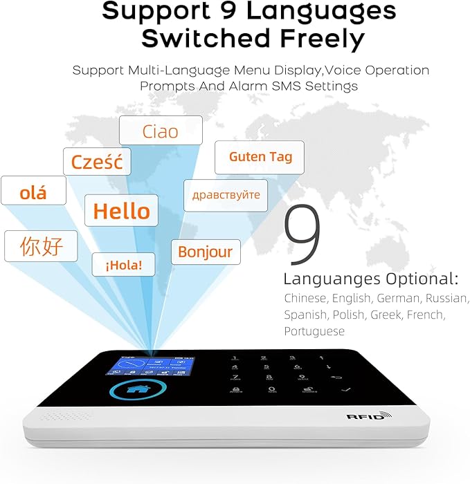 PGST WiFi Home Security Systems with 5MP HD Security Camera and 32GB Card,Wireless GSM 4G Burglar Door Alarm Systems,The Older SOS Button,Tuya App Control for Villa,Apartment,Pets,Kids Safety