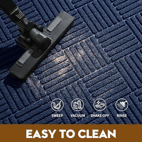 Front Door Mat, Heavy Duty Non-Slip Doormat 73"x46", Navy - Image 6