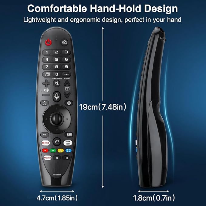 Voice Magic Remote Replacement Control, Compatible with LG Smart TVs, AN-MR20GA MR19BA MR21 MR22 MR23 Series, Google Assistant, Alexa Integration (AKB7585501 Voice)