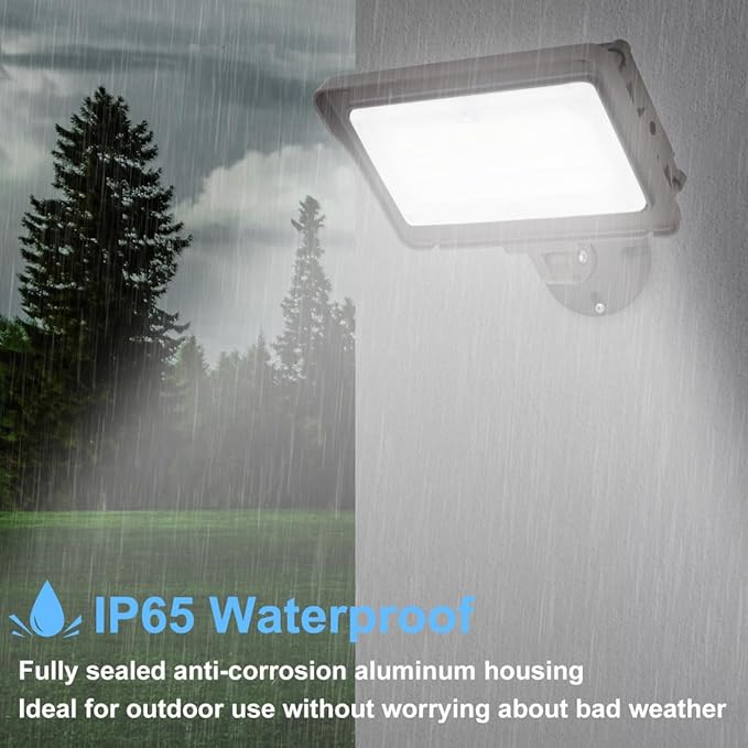 kadision LED Flood Light Outdoor, 50W/40W/30W 6500lm 3000K/4000K/5000K Selectable, Dusk-to-Dawn Photocell, IP65 Waterproof Adjustable Knuckle Mount Security Lights, 100-277V ETL Listed 1-Pack
