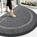 OLANLY Half Circle Front Door Mat Outside 59x34 All-Season Rubber Doormat by OLANLY