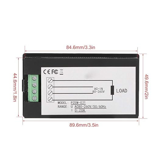 PZEM-021 LCD Display Digital AC Voltage Current Power Energy Meter - Accurate Measurement Tool for Home and Office Use