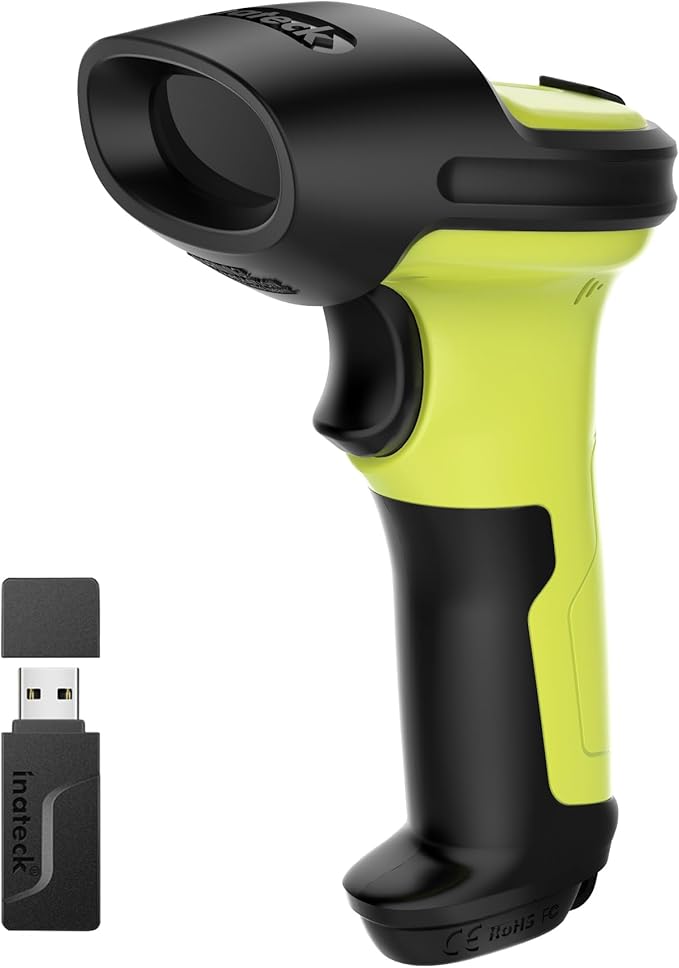 Inateck 2D Barcode Scanner, Wireless Bluetooth QR Code Scanner with AI APP & SDK, 180-Day Battery Life, Fast & Accurate Scanning, Compatible with iOS/Android/Windows