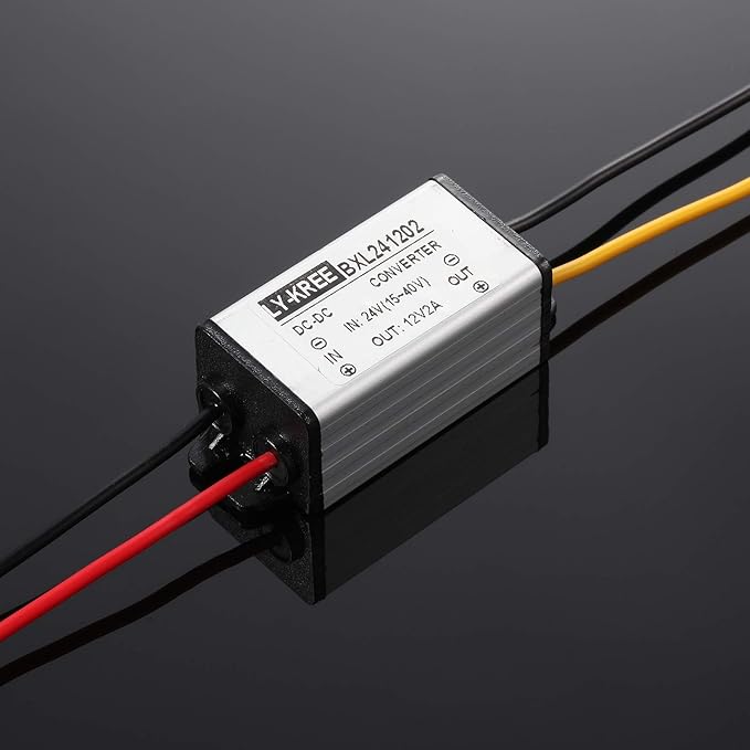 2 Pcs Dc 24v to 12v 2a 24w Step Converter Voltage Reducer Regulator Down Waterproof Dc 24v to 12v Buck Boost Converter for Golf Cart,Accept Dc15-40v Inputs(2 Pieces)