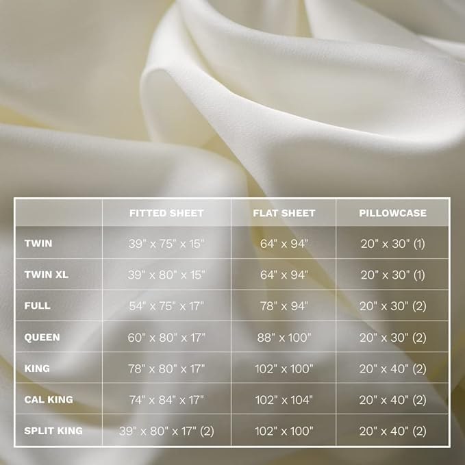 LUXOME Luxury Sheet Set | 100% Rayon (Viscose) from Bamboo | California King - Ivory | Deep Pockets | 4-Piece Set (Fitted, Flat, 2 Pillowcases)