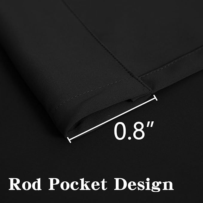 Blackout Curtains 72 Inch Length 2 Panels Set, Dark Grey Curtains Thermal Insulated Room Darkening Drapes for Bedroom, Rod Pocket Light Blocking Drapes Living Room(52W × 72L, Dark Grey)