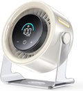 Coolhill USB Desk Fan for Bedroom: 100 Speeds Digital Display Quiet Table Fan with Turbo Airflow, 120° Rotating Small Rechargeable Battery Desktop Fans for Bedroom Home Office (White)