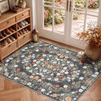 SameBed 3x5 Area Rug Living Room, Vintage Washable Carpet Carbon Gray by SameBed