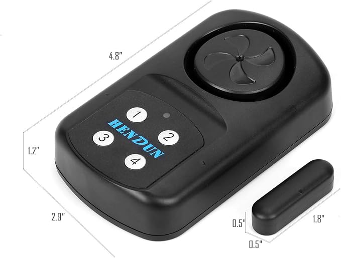 HENDUN Outdoor Door Alarm with Remote Keypad, Waterproof IP67,Inground Pool Safety Alarm,Gate Open Sensor, 140 dB Super Loud, Prying Door Entrance Alert (1 Pack)