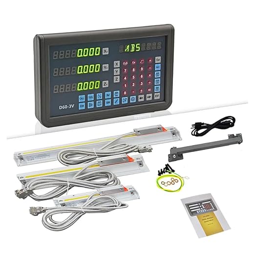 ANBBIN 170mm 320mm 620mm Linear Scale Set 3 Axis DRO for Milling Machine, 3 Axis LED Digital Readout for Lathe CNC Machine 5um