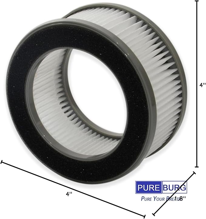 PUREBURG HS-1957 Replacement Filters Compatible with Crane EE-5073 & Black + Decker AP-1408 AP1408 BXFD52006GB Air Purifier fan,3-Pack H13 Air Clean Dust VOCs Odor PM2.5