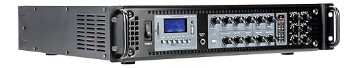 Rockville RCS2-320-6 320W 6-Zone Stereo/Mono Commercial 70V Amplifier, Bluetooth, USB/SD, Optical Input, Perfect for Restaurants, Schools, Offices, and Multi-Room Audio