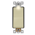 LIDER Minimalist Design Matte Finish Lighted 4-Way Decorator Light Switch, Four Way Frameless Rocker Switch, Residential/Commercial Grade, 15A 120V/277V, UL Listed, LS15-4W-I, Ivory