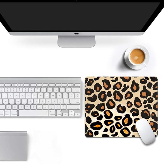 Into The Wild Leopard Print Case Square Mouse pad, Texture, Waterproof, Anti Slip Rubber Base, Computer Mouse pad, Laptop Mouse pad