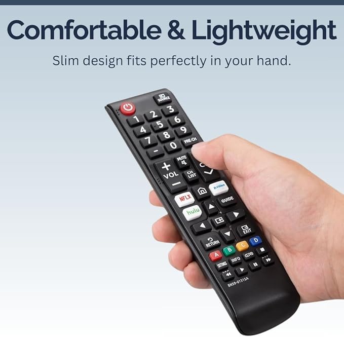 BN59-01315A Samsung TV Remote Control Replacement for Smart TV - Easy Setup, Durable Design, Universal Infrared Remote, Streaming Shortcuts - Works with Samsung Smart TV, LCD, LED, HDTV, 3D Models