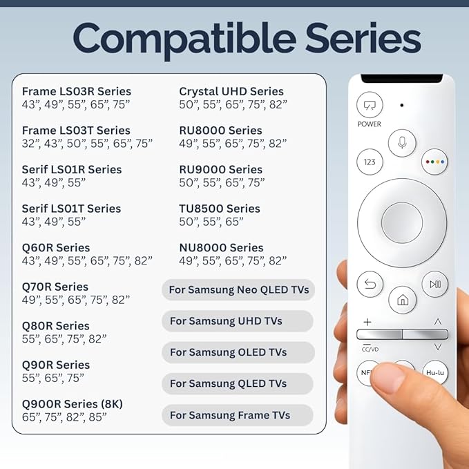 BN59-01312Q Samsung TV Remote Control Replacement for Smart TV - Easy Setup, Universal Remote, Streaming Shortcuts - Works with Samsung QLED, Frame, UHD, 4K, & LED Smart TVs