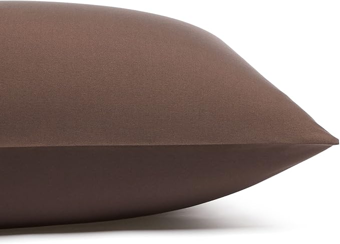 Amazon Basics Lightweight Super Soft Easy Care Microfiber 3-Piece Bed Sheet Set with 14-Inch Deep Pockets, Twin XL, Solid, Chocolate (Pack of 4)