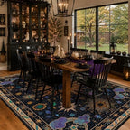 Vacuum-Friendly, 9x12 Washable Area Rug, Black Purple Gold - Image 2