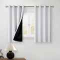 BGment Greyish White Short Blackout Curtains for Bedroom, Thermal Insulated Energy Efficiency Noise Reducing Grommet Curtains 45 Inch Length with Liner for Small Window 2 Panels Each 52 Inch Wide