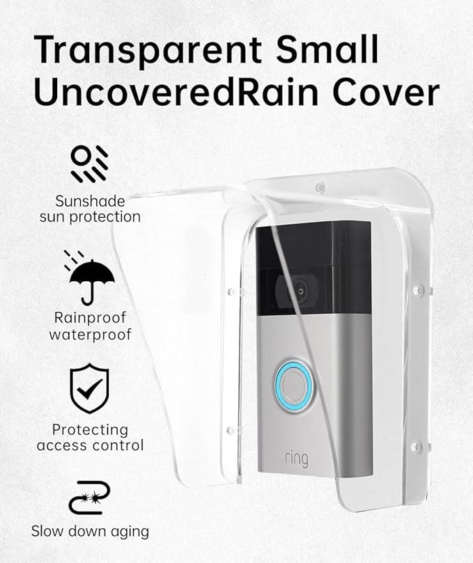 Doorbell Rain Cover Weatherproof Compatible for Ring/Blink/Google Nest Video Doorbells, Large Acrylic Doorbell Cover Protector for Outside Camera Doorbells/Door Keypad/Attendance Machine(Model B)