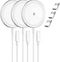 3Pack Magnetic Wireless Charging Pad: 15W Fast Qi Wireless Charger for iPhone 17 16 15 14 13 12 Series Series & AirPods 4 3 2 Pro 3,Strong Magnet Slim Portable for Travel Home,Case-Friendly, White